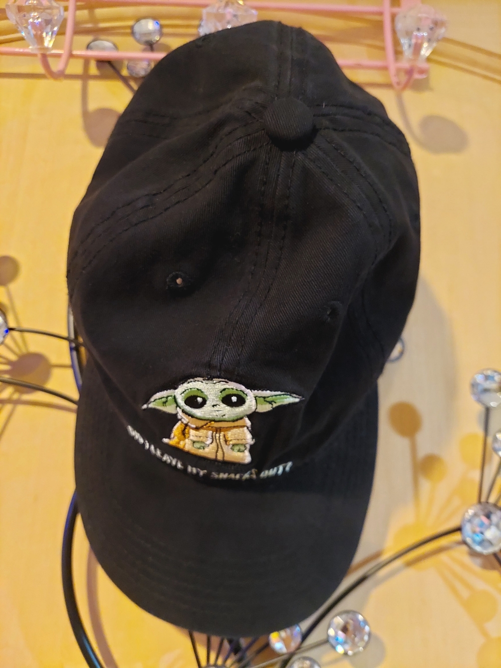 Black Baby Yoda Embroidered Baseball Cap